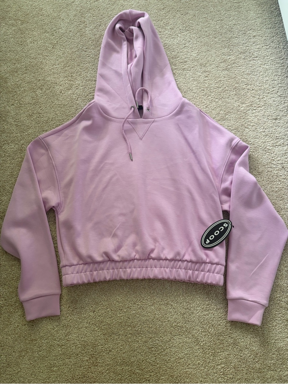 Women's Cropped Lilac Hoodie Sweatshirt